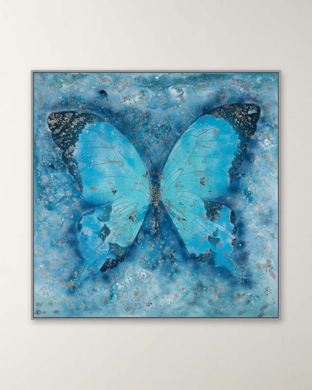 "Blue Butterfly" Hand-Embellished Giclee by H. Scott